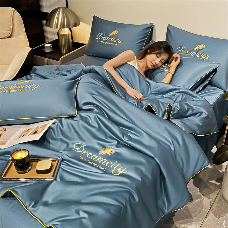 Conjunto de Cama de Seda Gelada Para o Verão [Compre 1 Leve 2]