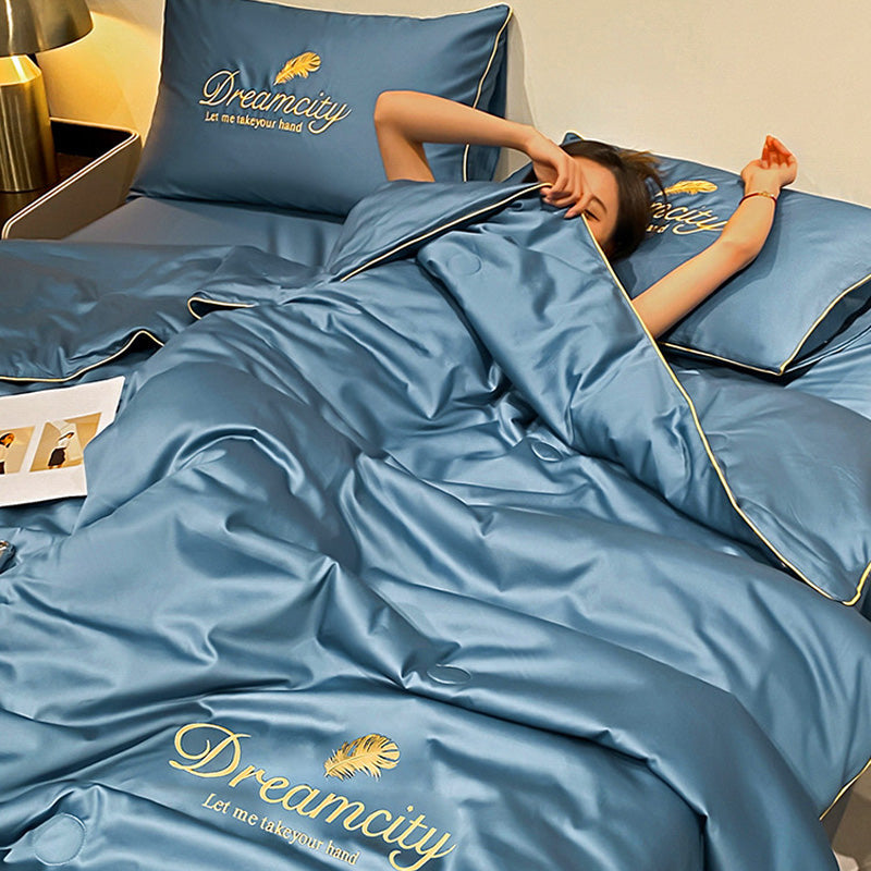 Conjunto de Cama de Seda Gelada Para o Verão [Compre 1 Leve 2]