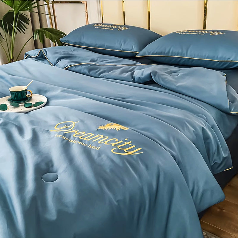 Conjunto de Cama de Seda Gelada Para o Verão [Compre 1 Leve 2]