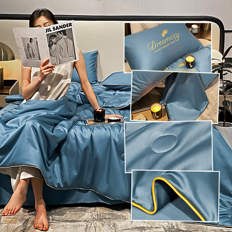 Conjunto de Cama de Seda Gelada Para o Verão [Compre 1 Leve 2]