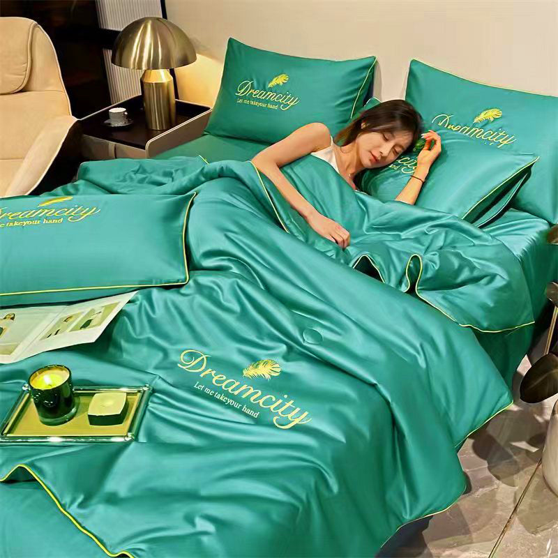 Conjunto de Cama de Seda Gelada Para o Verão [Compre 1 Leve 2]