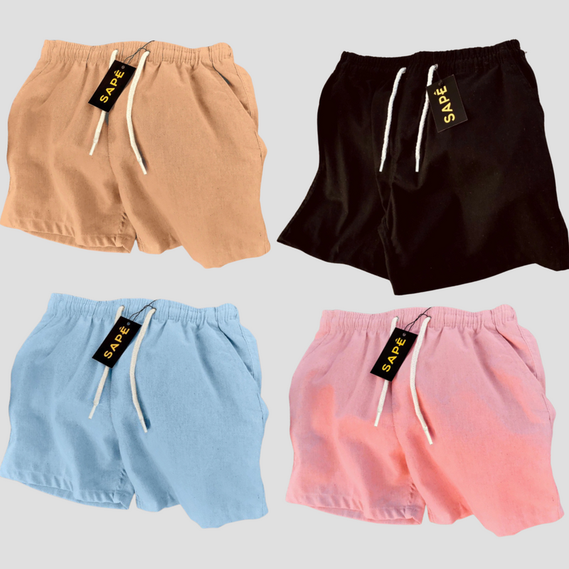 Kit 4 Short de Linho (Promoção Black Friday)