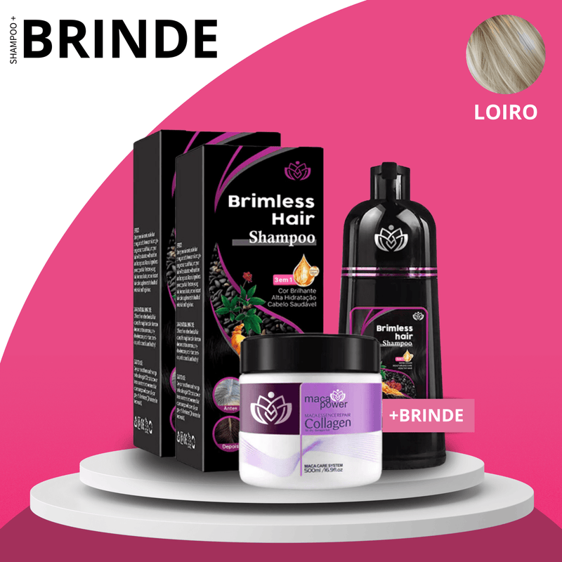 Shampoo Brimless Natural 3 em 1 (Dura até 6 Meses) + Creme Hidratante de BRINDE
