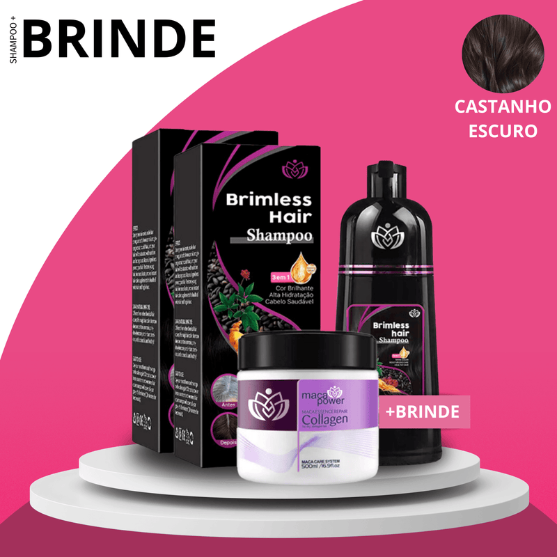 Shampoo Brimless Natural 3 em 1 (Dura até 6 Meses) + Creme Hidratante de BRINDE