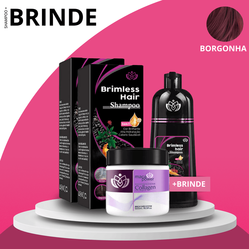 Shampoo Brimless Natural 3 em 1 (Dura até 6 Meses) + Creme Hidratante de BRINDE