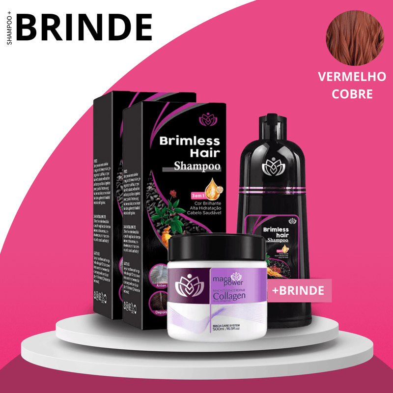 Shampoo Brimless Natural 3 em 1 (Dura até 6 Meses) + Creme Hidratante de BRINDE