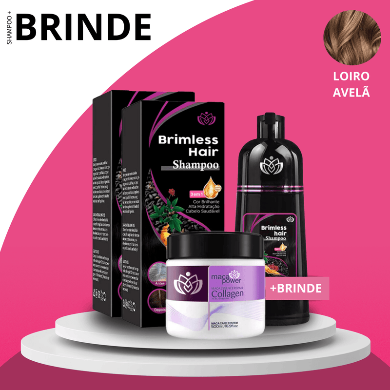 Shampoo Brimless Natural 3 em 1 (Dura até 6 Meses) + Creme Hidratante de BRINDE