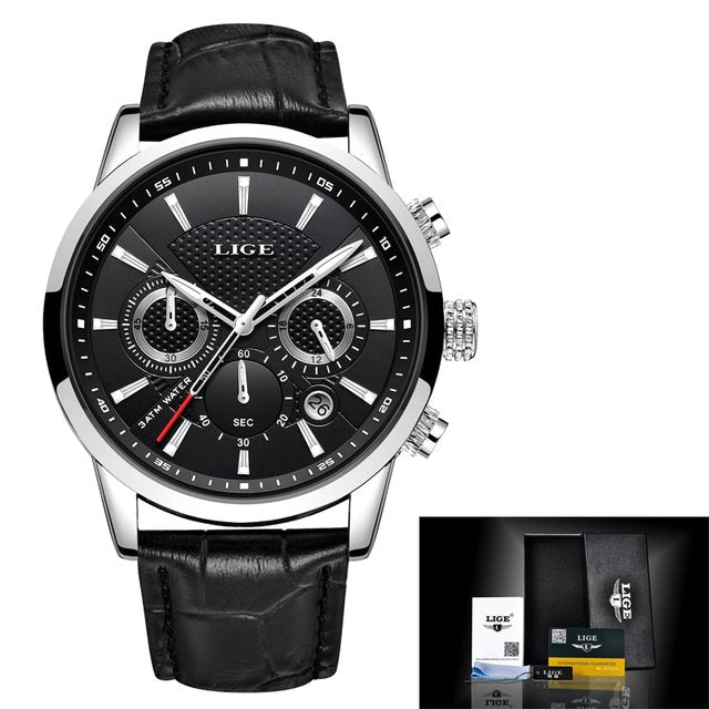 Relógio Masculino ExecutiveTime - Elegância em Couro, Design Moderno e Resistente à Água