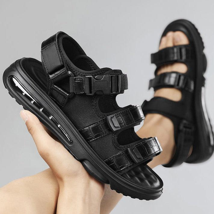 Sandália Masculina em Couro Preto