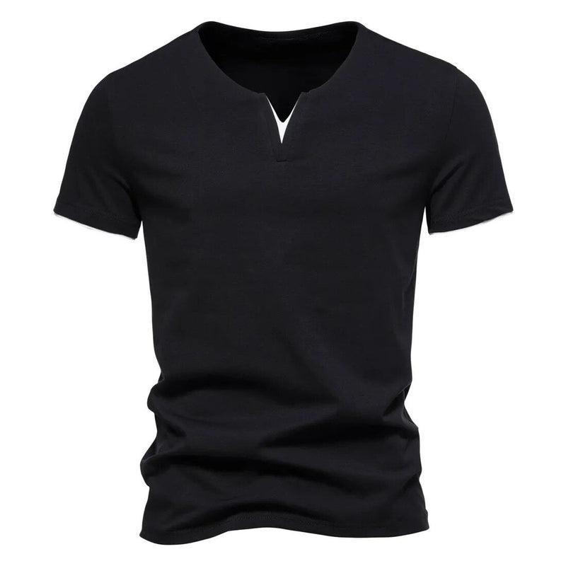 Camiseta Masculina Henley Slim - Gola V