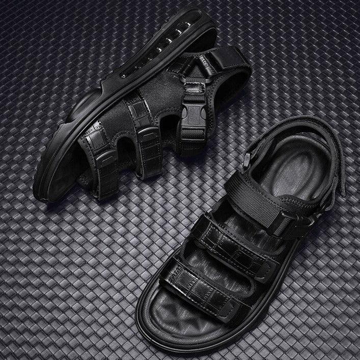 Sandália Masculina em Couro Preto