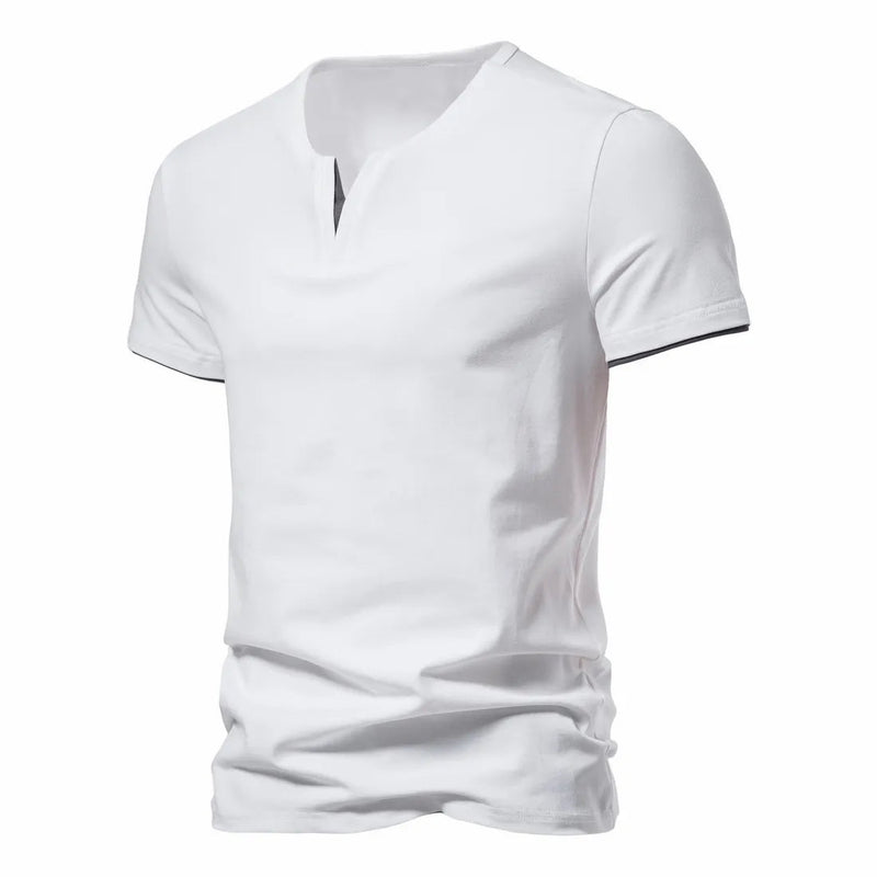 Camiseta Masculina Henley Slim - Gola V