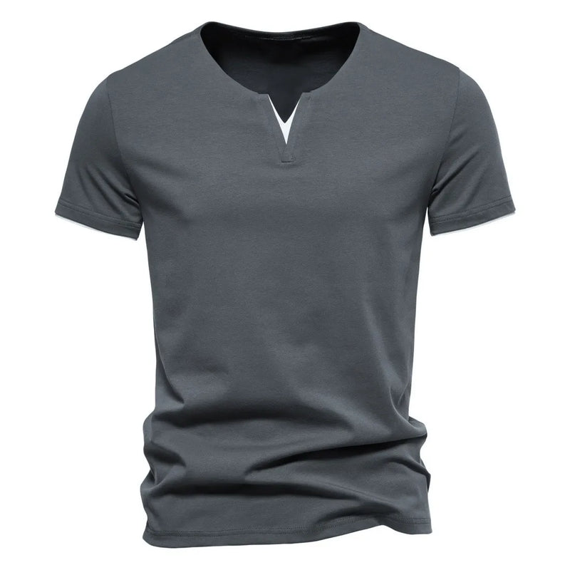 Camiseta Masculina Henley Slim - Gola V