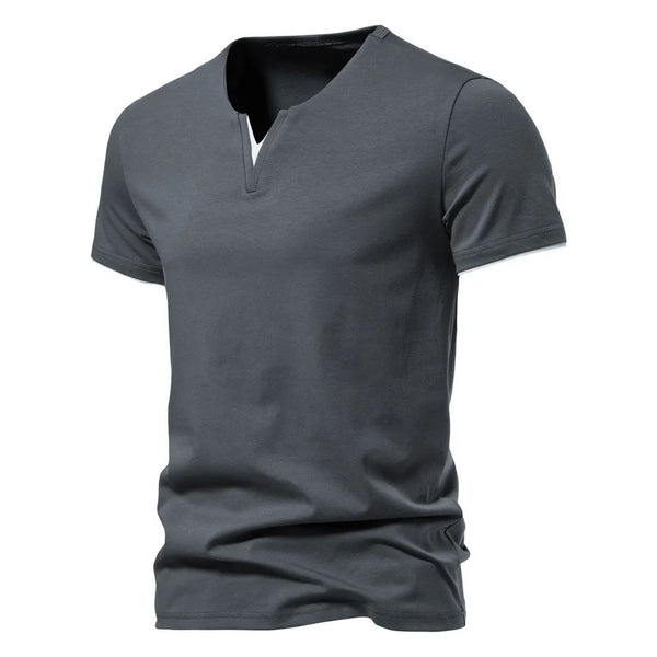 Camiseta Masculina Henley Slim - Gola V