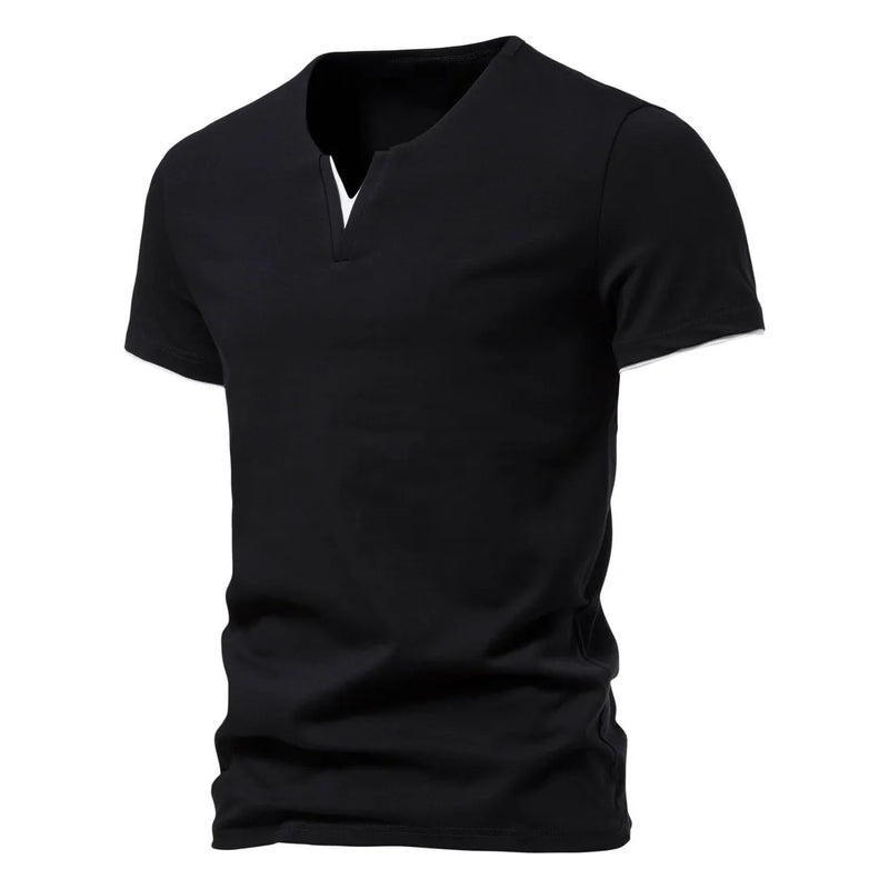 Camiseta Masculina Henley Slim - Gola V