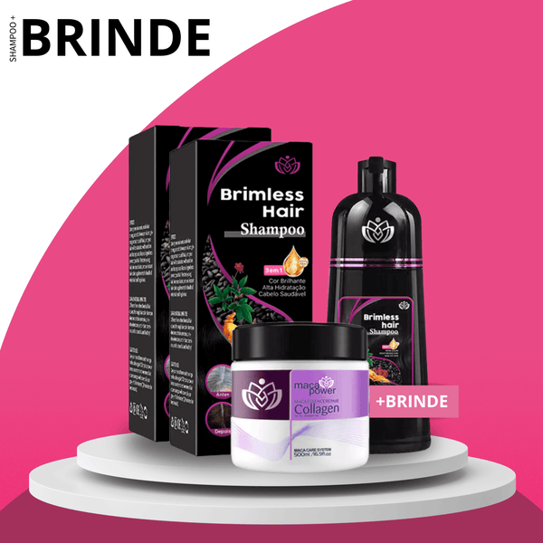 Shampoo Brimless Natural 3 em 1 (Dura até 6 Meses) + Creme Hidratante de BRINDE