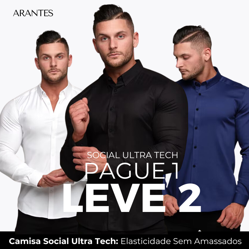 Pague 1 Leve 2 |  Camisa Ultra Tech Social - Original Anti amassados