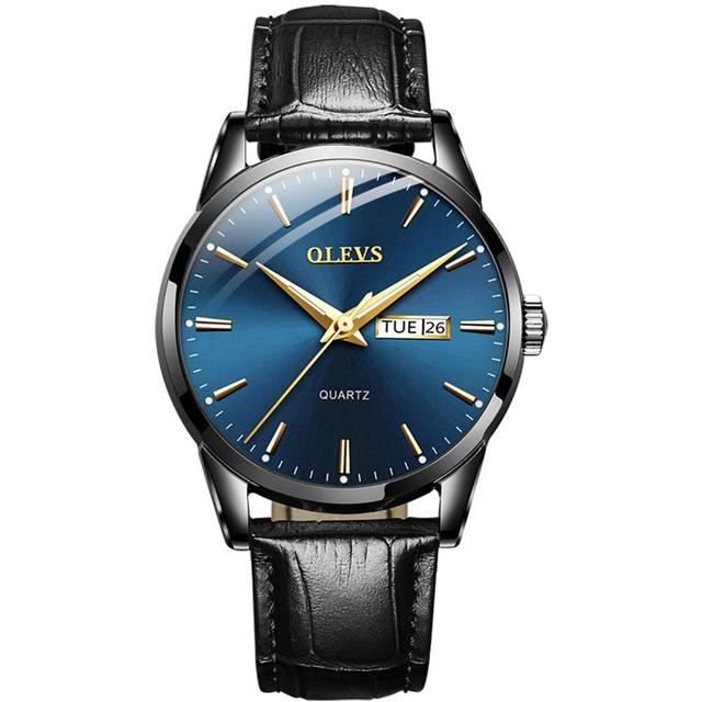 Relógio Masculino de Couro Golden Lupus -  Resistente a Água